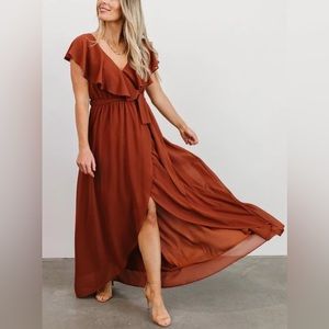 Baltic born rust Katya Maxi bridesmaids dress